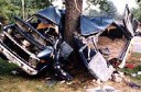 car crash into tree